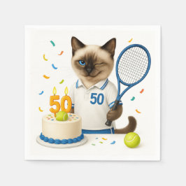 Tennis 50:e födelsedagen för Cat Lovers Pappersservett