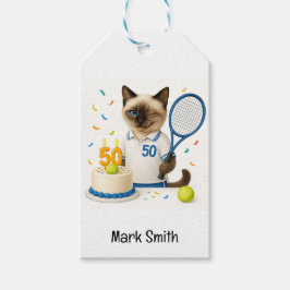Tennis 50:e födelsedagen för Cat Lovers Presentetikett