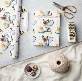 Tennis 50:e födelsedagen för Cat Lovers Presentpapper