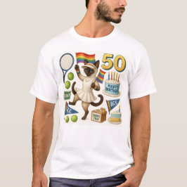 Tennis 50:e födelsedagen för Cat Lovers T Shirt