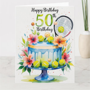 Tennis 50:e födelsedagstennis boll och nummer kort