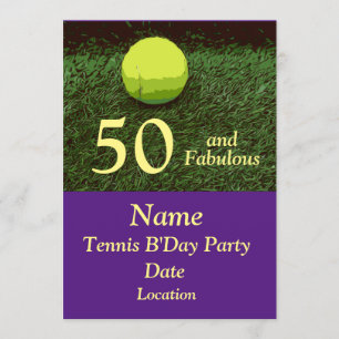 Tennis 50:e och Fabulous Födelsedagsfest inbjudan