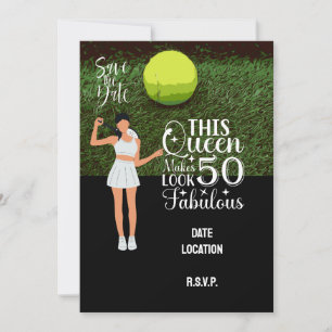 Tennis 50:e och Fabulous-Födelsedagsfest Inbjudningar