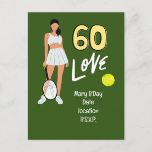 Tennis 60-årsdag för kvinnlig spelare vykort