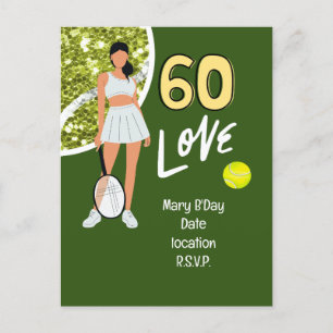 Tennis 60-årsdag för kvinnlig spelare vykort