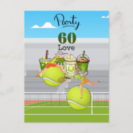 Tennis 60-årsdag tennisboll nummer kärlek   vykort