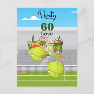 Tennis 60-årsdag tennisboll nummer kärlek vykort