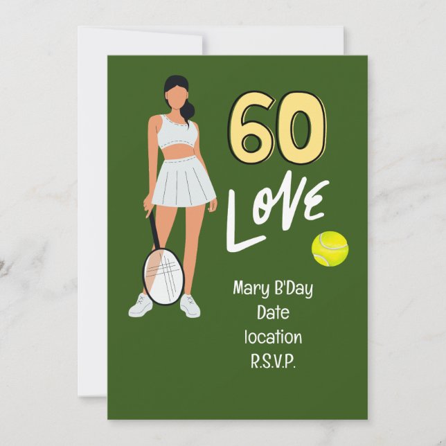 Tennis 60:e födelsedagen för kvinnliga spelare inbjudningar (Framsida)