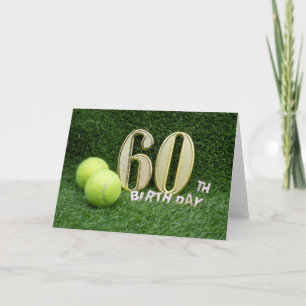 Tennis 60:e födelsedagen med nummer 60 och bollar kort