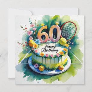 Tennis 60:e födelsedagen med tennis boll och numme kort