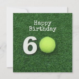 Tennis 60:e födelsedagen med tennis boll och numme kort