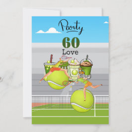 Tennis 60:e födelsedagstendagen tennis boll nummer inbjudningar