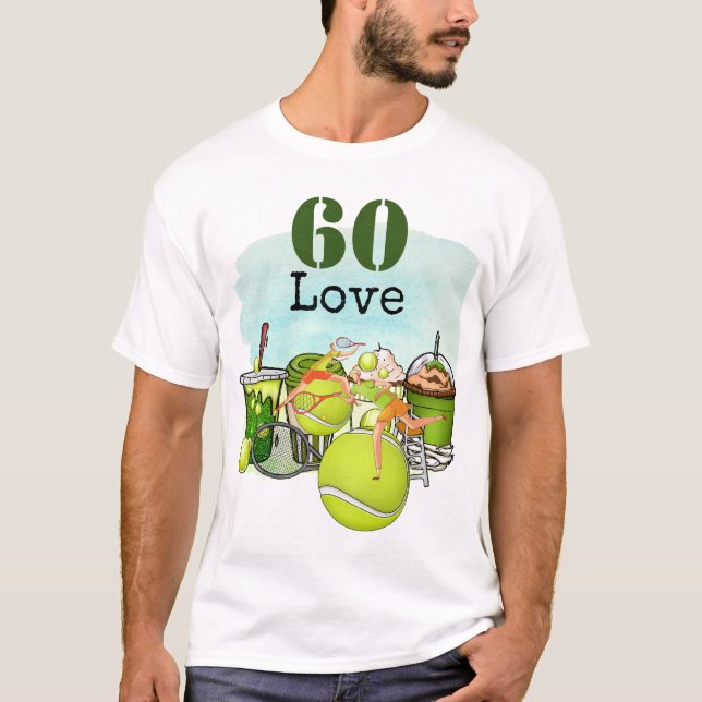 Tennis 60:e födelsedagstendagen tennis boll nummer t shirt (Framsida)