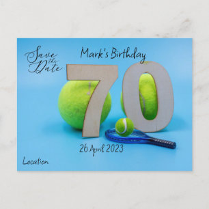 Tennis 70-årsdag Spara datumet inbjudan