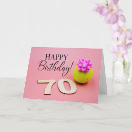 Tennis 70:e födelsedag med boll och rosa kort