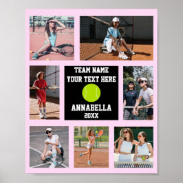 Tennis 7 Photo collage Rosa Team namn Poster