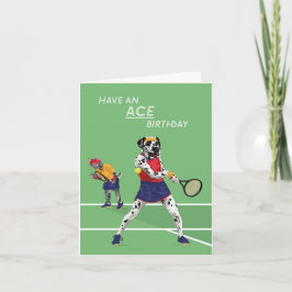 Tennis Ace Dotty Hund Birthday Kort