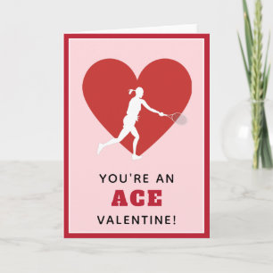 Tennis Ace Valentine Funny Satt för hennes sport Kort