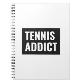 Tennis Addict Black and White Funny Idrottsman Cit Anteckningsbok