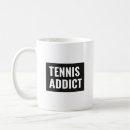 Tennis Addict Funny Quote White and Black Elegant Kaffemugg