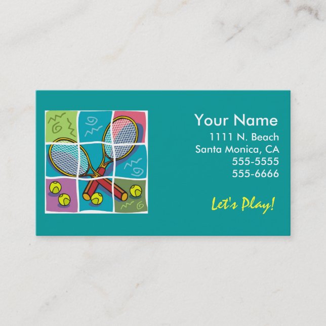 Tennis"affärs" kort (Framsida)