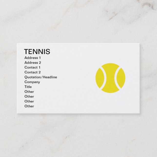 Tennis affärsbokskortsmall visitkort (Framsida)