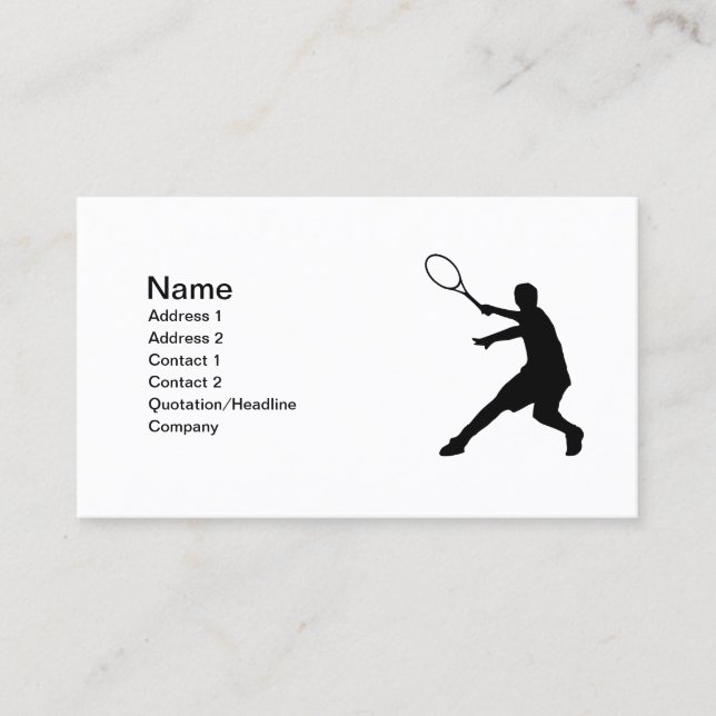 Tennis affärskort | Anpassadets utformning Visitkort (Framsida)