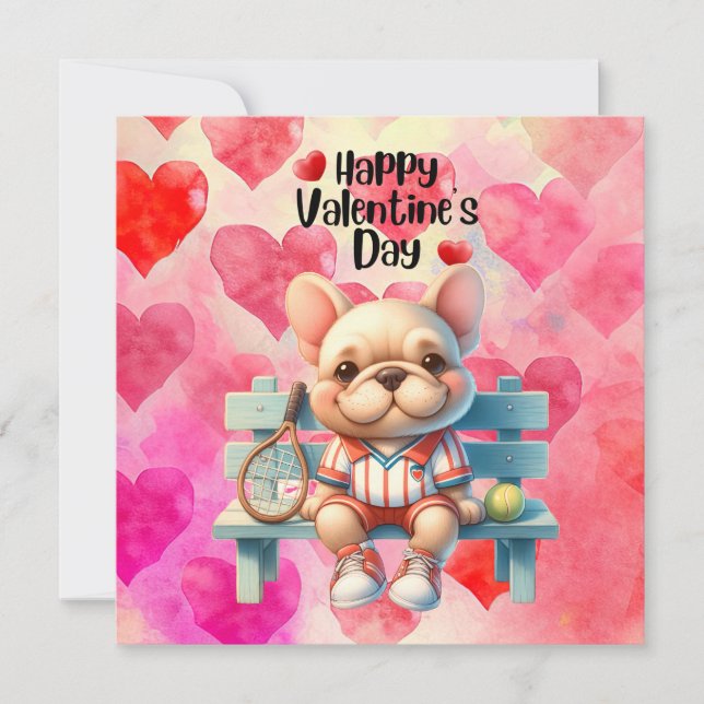 TENNIS Alla hjärtans dag till spelare med kärlek   Julkort (Framsida)