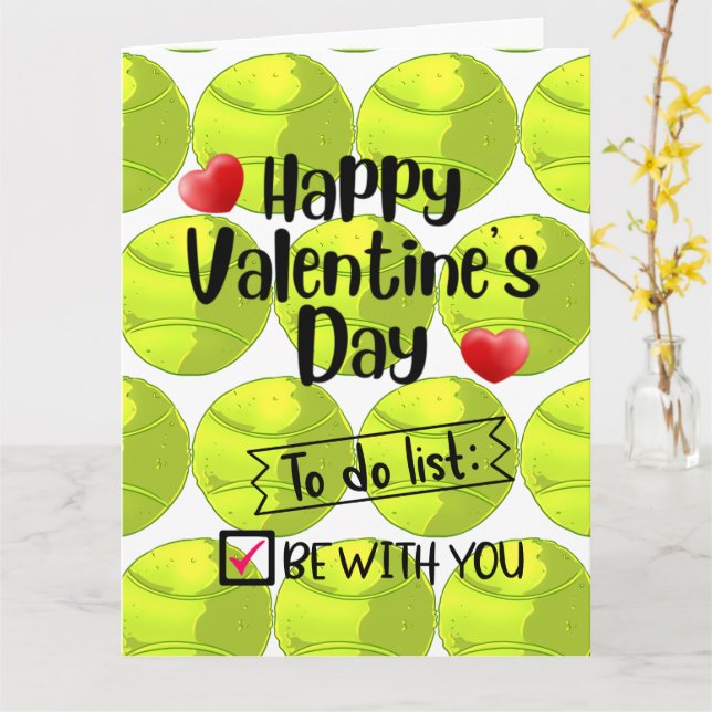 TENNIS Alla hjärtans dag till spelare med kärlek   Kort (Gul blomma)