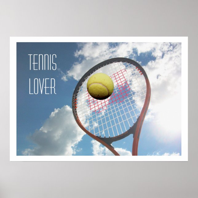 Tennis Älskare, Racket och Boll i Luft Poster (Framsidan)