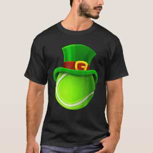 Tennis Älskare St patricks day Boll Leprechaun Hat T Shirt