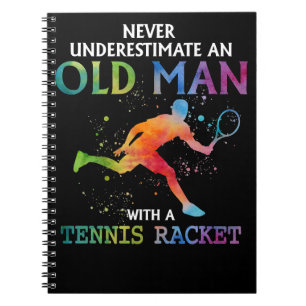 Tennis Älskare underskatta aldrig en gammal man me Anteckningsbok