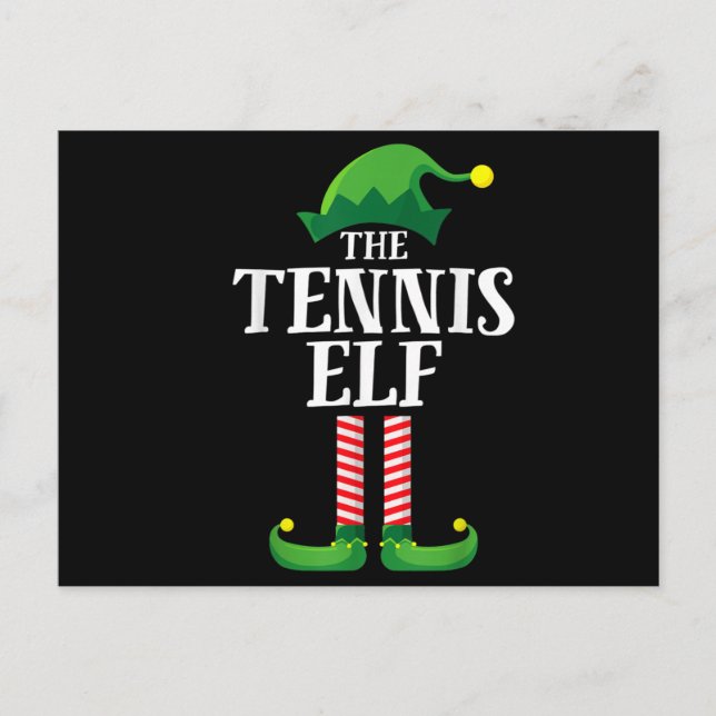 Tennis Alv Matchande Familjegrupp Julfest Meddelande Vykort (Framsida)