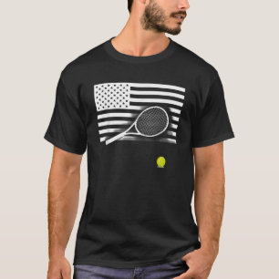 Tennis American Flagga USA Amerika Boll Patriot T Shirt