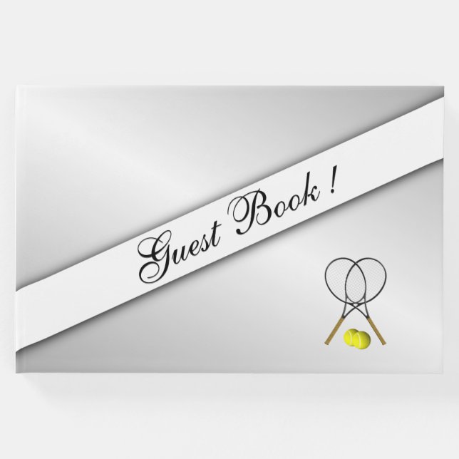 Tennis Anpassningsbar Silver Guest Bok (Framsida)