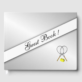 Tennis Anpassningsbar Silver Guest Bok