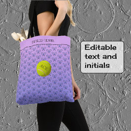 Tennis anpassningsbar text mönstrad rosa blue tygkasse