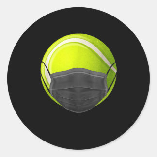 Tennis Ansikte Mask Funny Tennis Quarantine Gift R Runt Klistermärke