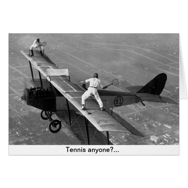 "Tennis any?"-kort Hälsningskort (Framsidan Horizontal)