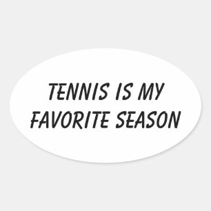 Tennis är min favoritårstid – Rolig Tennisdag Ovalt Klistermärke