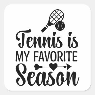 Tennis är min favoritssäsong – Tennisdagsglädje Fyrkantigt Klistermärke