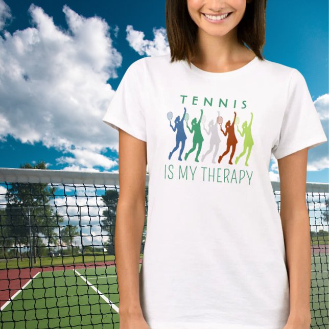 Tennis är min terapi! Female tennisspelare T Shirt (Skapare uppladdad)