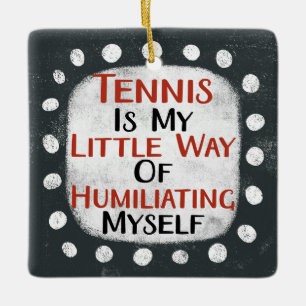 Tennis är mitt lilla prydnadsämne julgransprydnad keramik