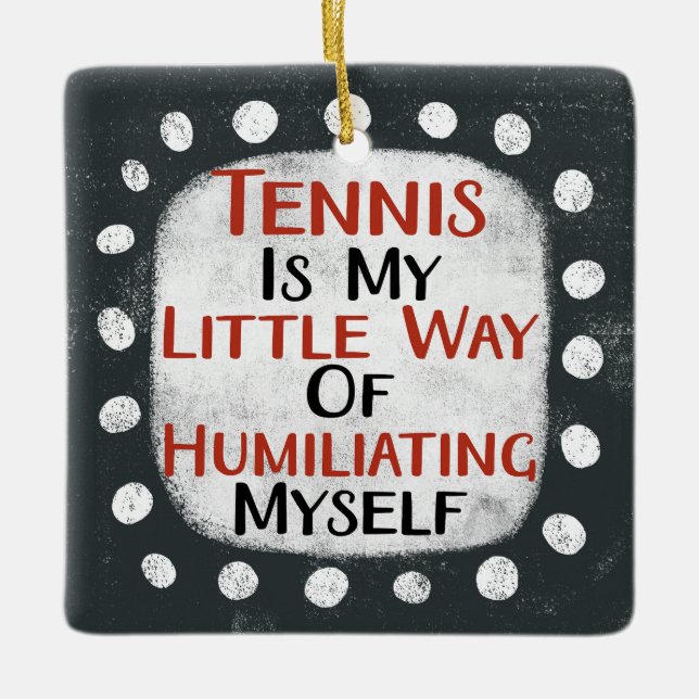 Tennis är mitt lilla prydnadsämne julgransprydnad keramik (Framsida)