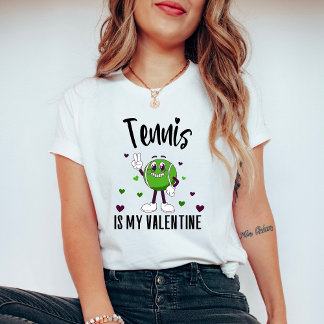 Tennis är mitt valentina, roliga citat i svart tex t shirt