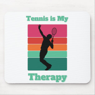 Tennis är My Therapy Rectangle Retro Sunset Musmatta