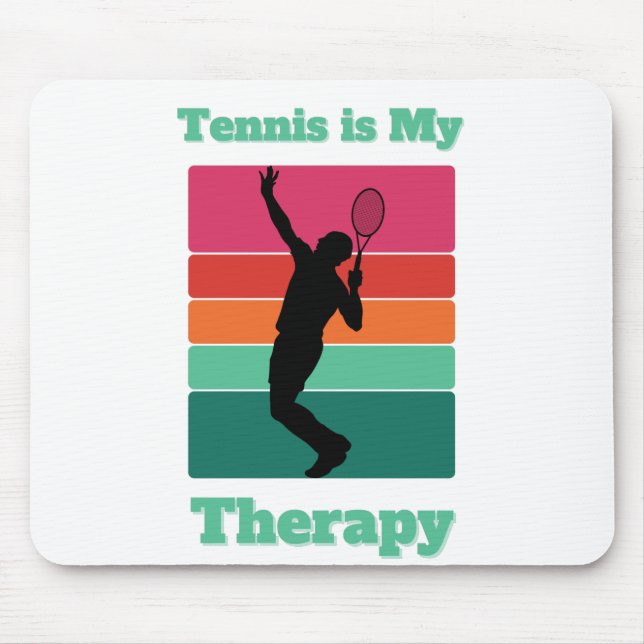 Tennis är My Therapy Rectangle Retro Sunset Musmatta (Framsidan)