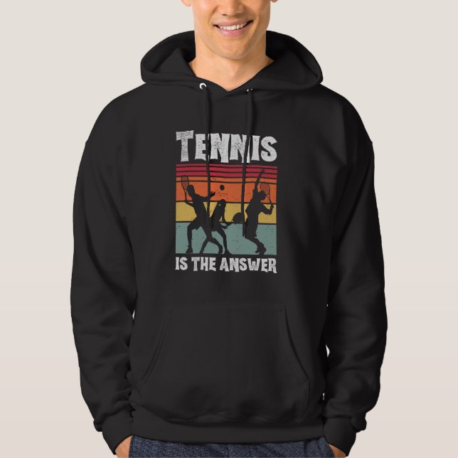 Tennis är Response Retro Vintage Player Hoodie (Framsida)