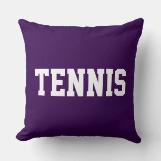 TENNIS Athletic White Text On Colorful Deep Purple Kudde
