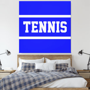 TENNIS Atletisk ljusblå vita ränder Canvastryck